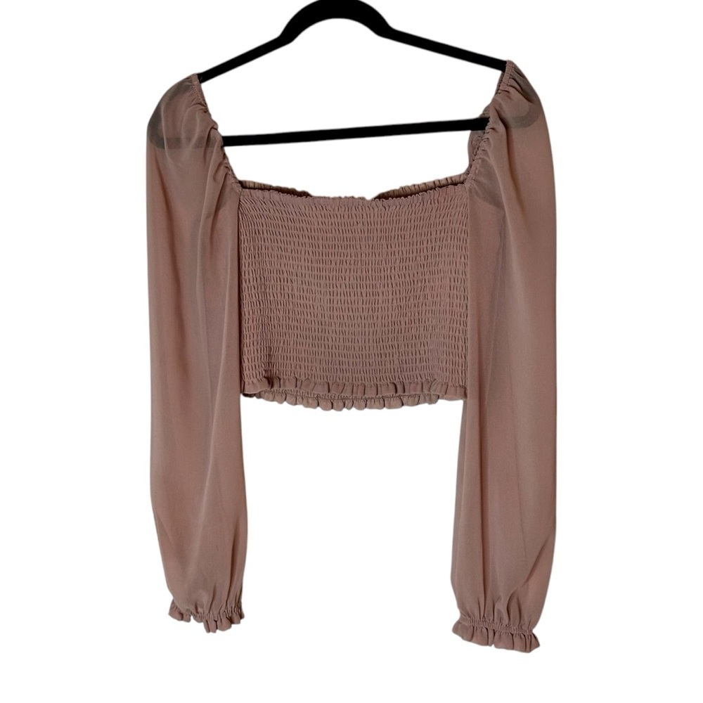 Aritzia Wilfred Saga Blouse- Smocked Square Neck Puff Sleeve Blouse- Size Medium - Picture 7 of 12
